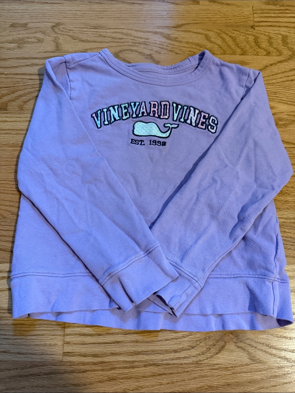 Vineyard Vines Lilac Crewneck Sweatshirt with Whale Logo